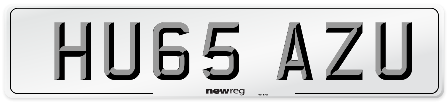 HU65 AZU Number Plate from New Reg